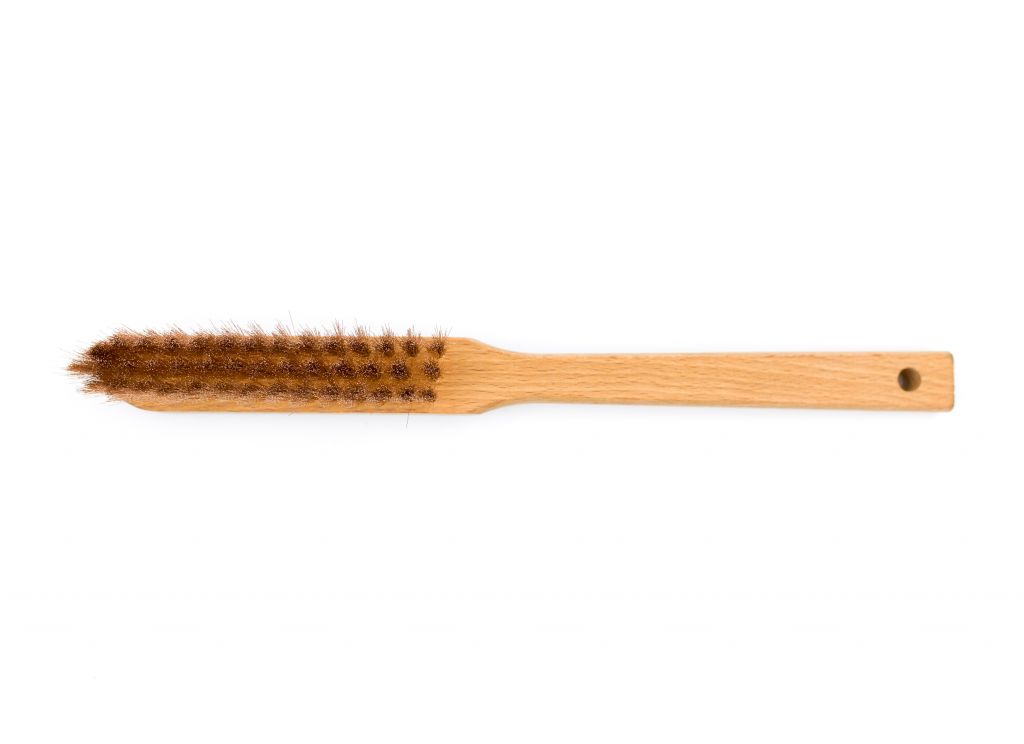 Kartáč s dlouhou rukojetí, bronz, jemný